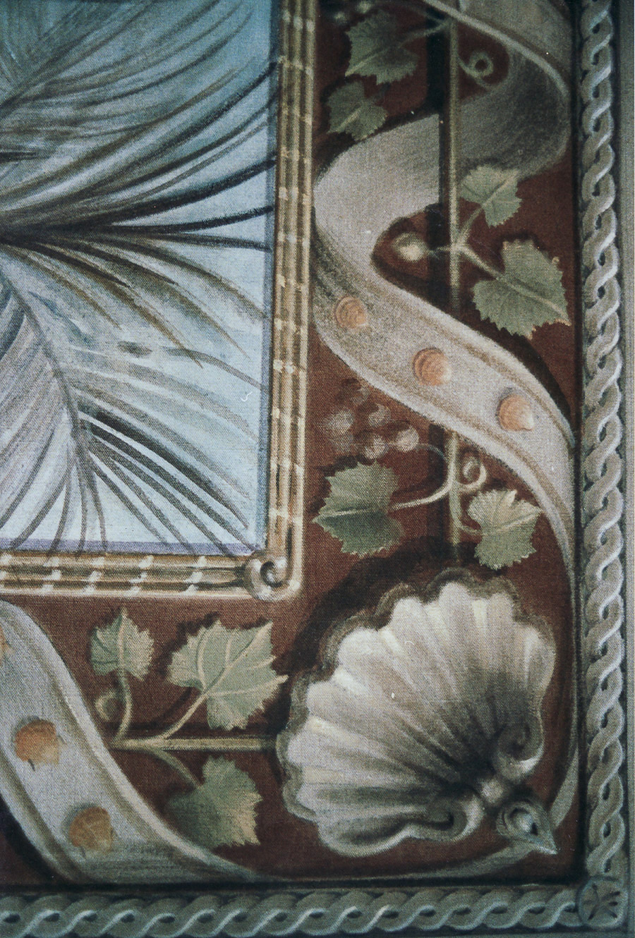 Decorative mural with seashell details