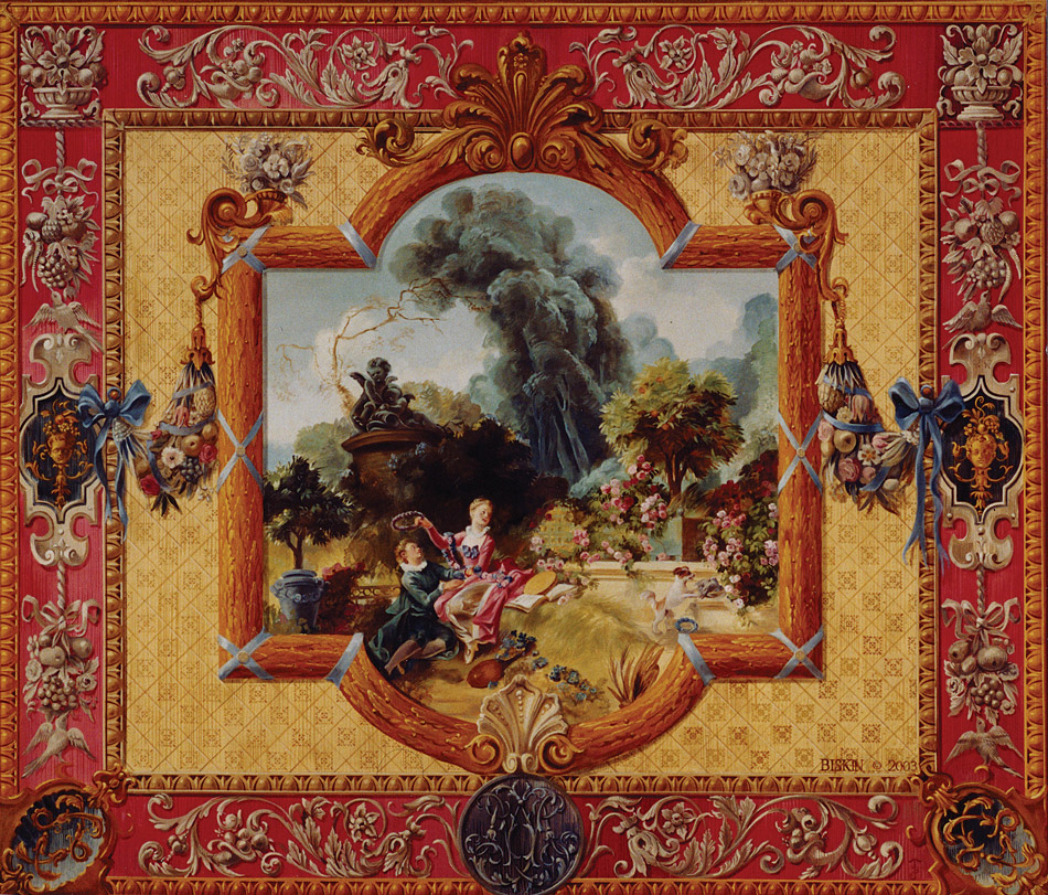 french tapestry mural painted by Jill Biskin