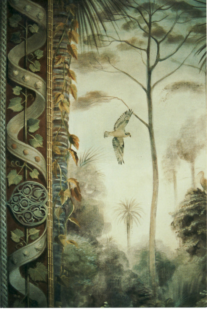 mural detail with bird flying